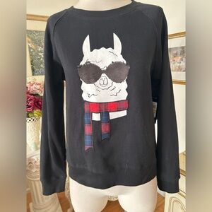 MNY Marc NY NWT black sweatshirt/Llama detail size M
